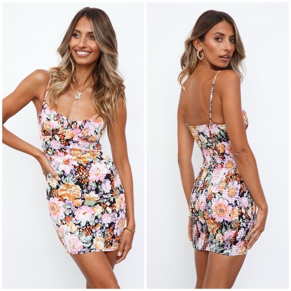 Hello Molly Dresses & Skirts - HELLO MOLLY Friendly Banter Mini Dress In Black Floral